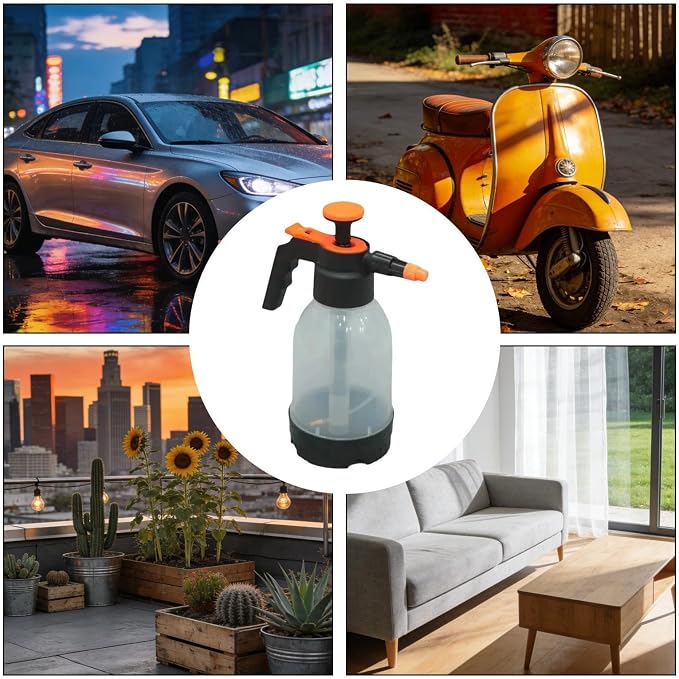 Car Wash Sprayer - Manual Compression Atomizer, Pressurized Fluid Dispenser, Pneumatic Solution Applicator Hydraulic Mist Vessel | Ergonomic Irrigation Canister for Indoor Outdoor Garden Pathway Yard