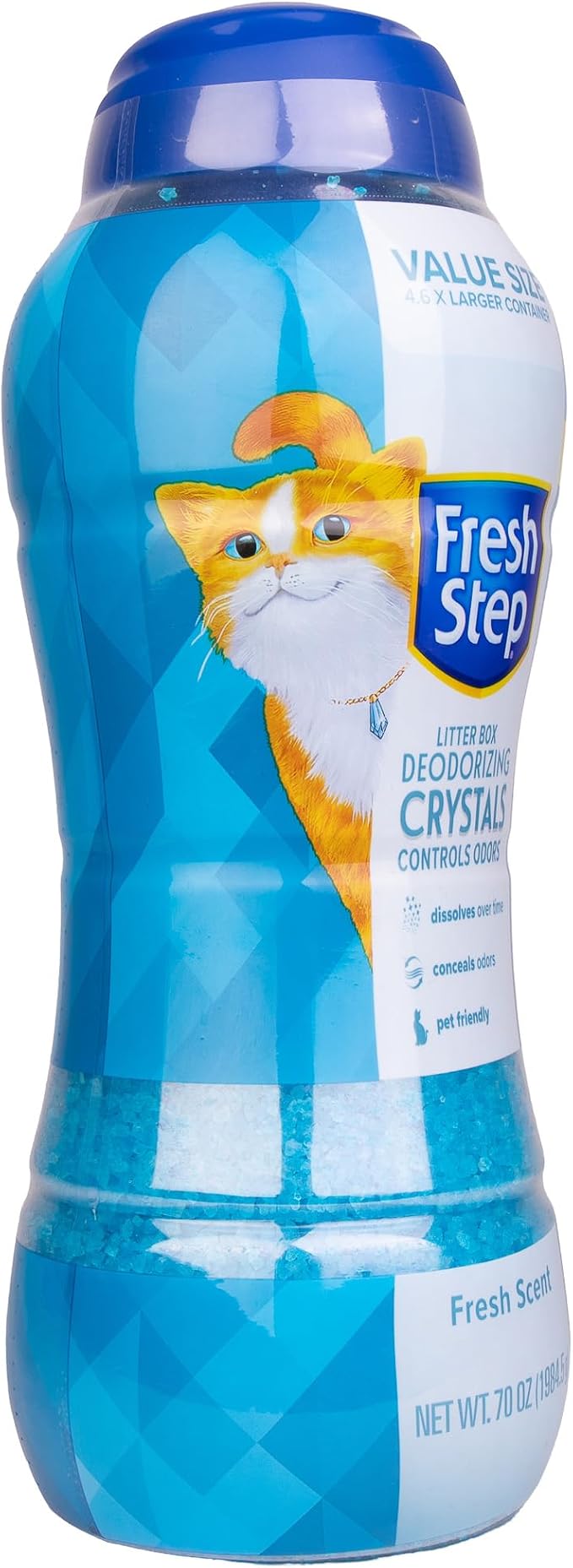 Fresh Step Cat Litter Crystals Deodorizer, Fresh Scent, 70 Oz | Non-toxic crystals neutralize odor at the source in any litter box, keeps home areas smelling fresh