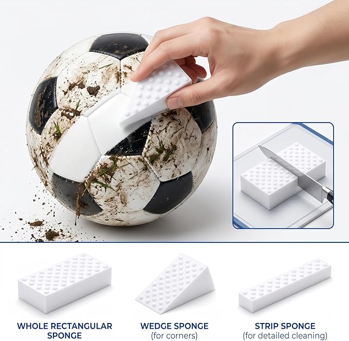50 Pack High-Density Magic Melamine Sponge Eraser, Extra Durable Nano Cleaning Pads Supplies for Multi-Surface, Non-Crumbling Scrubber for Walls, Shoes, Kitchen & Bath, Just Add Water