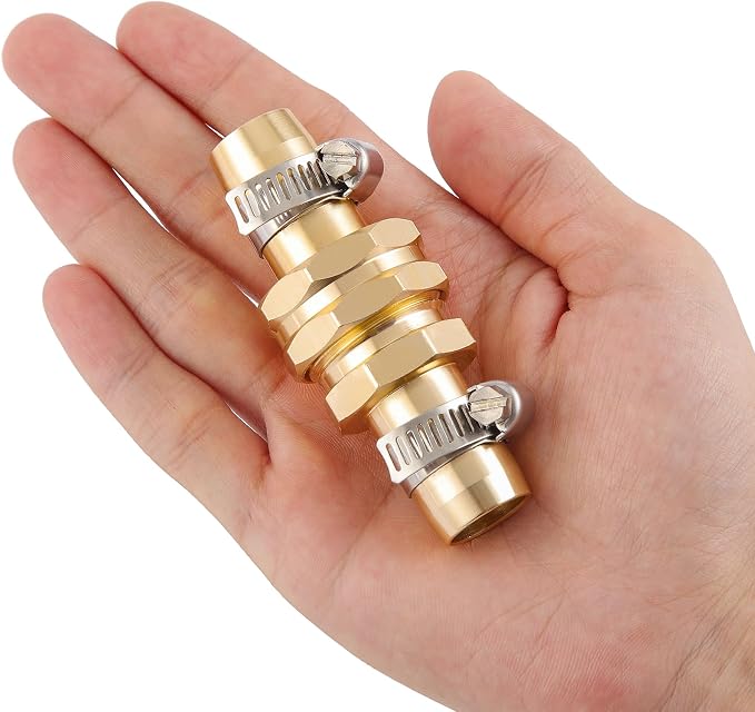 Garden Hose Repair Connector Kit, Fit for 3/4" or 5/8" Garden Hose Fitting | 3 Set Male and Female Hose Adapter, Water Hose Repair Kit with Clamps