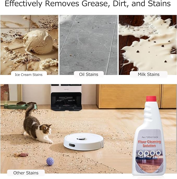 Cleaner Solution for Roborock Cleaning Solution Bluebell Scented, Deep Clean Residue & Streak Free for Hardwood Multi Surface, Compatible with Roborock Saros 10/10R/Z70, Q7 Q8 Q10 S7 S8 Qrevo Series