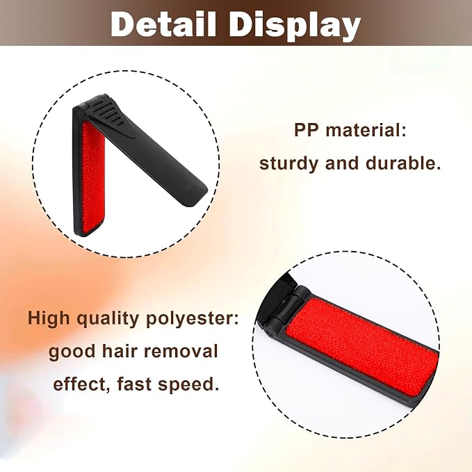 6 Pcs Foldable Lint Brush for Clothes, Portable Lint Remover Brush, Reusable Travel Lint Brush for Furniture, Sofa, Pet Hair, and Fabric Fluff Dust Removal Tool (Black + White)