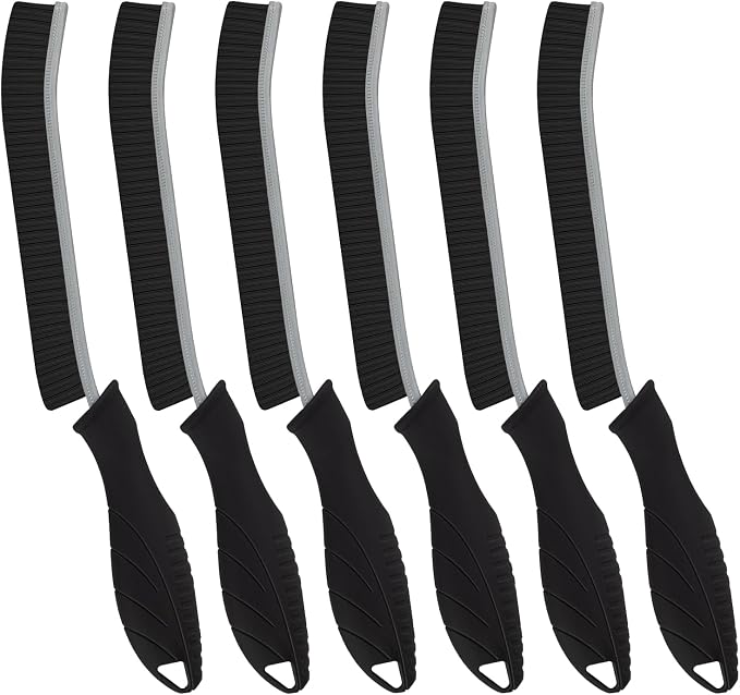 FOOGWEE Hard Bristle Crevice Cleaning Brush - Home Cleaning Tools, Multi-Purpose Crevice Supplies for Kitchen, Bathroom, Toilet, Window, Vehicle, Faucets, Grout, Home (6, Black)