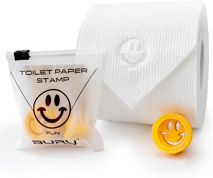 Toilet Paper Stamp Fun (Smiley Face) - Add a Unique Personal Touch to Your Bathroom Decor! Enhance Your Home Decor. Ideal for Housekeeping, Hotels, Rentals, Home Staging Decor and More
