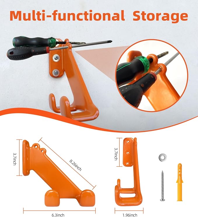 Chainsaw Hanger, 1 Pack Chainsaw Holder Wall Mount, Chain Saw Storage Rack | Heavy Duty Chainsaw Holder, Chainsaw Hook,Stihl Tool Hangers & Wall Hanger, Fit Chainsaws and Wrench for Garage Organization.