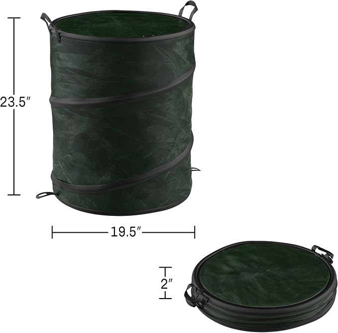 29.5-Gallon Pop Up Outdoor Garbage Can - Collapsible Trash Can for Parties, Yard Waste, or Laundry - Camping Accessories by Wakeman