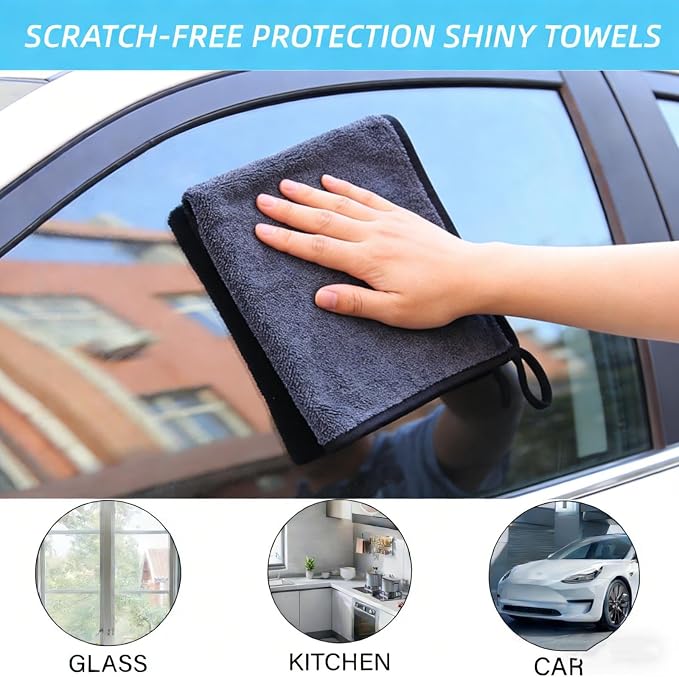 Shiny Towel Wipes Cleaning Cloths 3pcs Replacement Microfiber Towel for Disposable Dust Mop, Super Absorbent Shiny Shower Wipes Cleaning Cloths for Window Bathroom Car Mirror (3pcs Squeegee Refill)