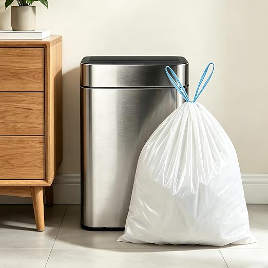 Ducksky Heavy Duty 13-Gallon / 40-60 Liter, 40 Count Drawstring Trash Bags– Extra Strong, Unscented, Leak-Proof & Puncture-Resistant, for Kitchen & Home, Odor-Controlling Seal