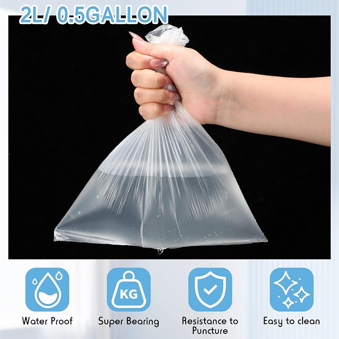 Epakh 240 Counts Mini Trash Bags 0.5 Gallon Tiny Garbage Bag, White | Small Garbage Liners for Car Office Desktop, Strong Waste Bags for Wastebasket Bin, Durable Pet Leak Resistant
