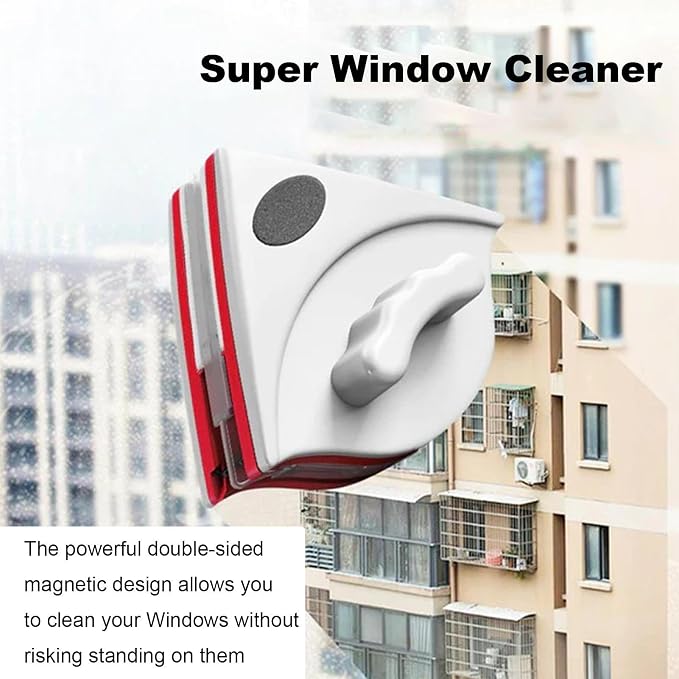 Double Sided Magnetic Window Cleaner, Magnetic Window Cleaning Brush, Window Wipers for Glass, Window Cleaning Tools Glasses Cleaner Cleaning Brush for High