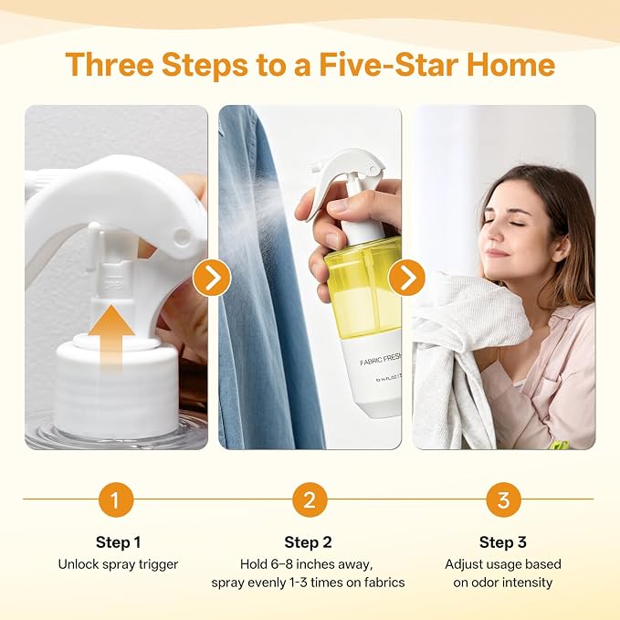 Fabric Freshener Spray, Odor Eliminator Long-Lasting Gardenia Scent | Clothes & Room Deodorizer, Linen Spray, for Couches, Carpets & Bedding, Alcohol-Free, Safe for Kids & Pets, 10.14 OZ, 2-PK