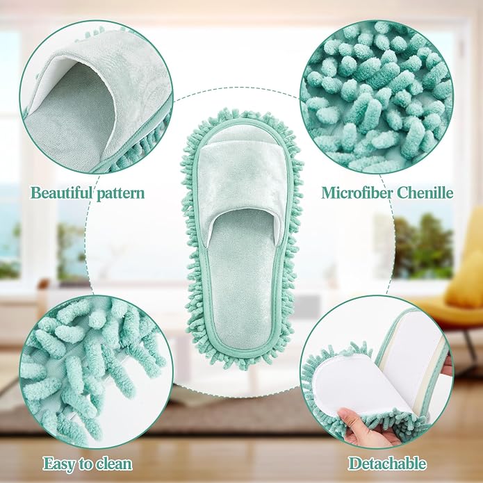Jecery 4 Pair Microfiber Mop Slipper