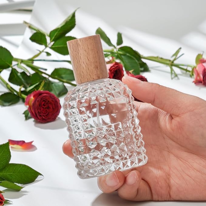 50ml/1.7 Oz Glass Spray Bottle Perfume Atomizer Empty Refillable | Perfume Travel Spray Bottle,Fine Mist Cologne Perfume Container with 3 Kinds of Dispenser