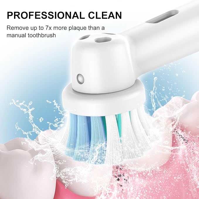 Toothbrush Heads for Oral B, 16 Pack Professional Electric Toothbrush Replacement Heads Medium Soft Dupont Bristles Replacement Toothbrush Heads Precision Clean Brush Heads Refills