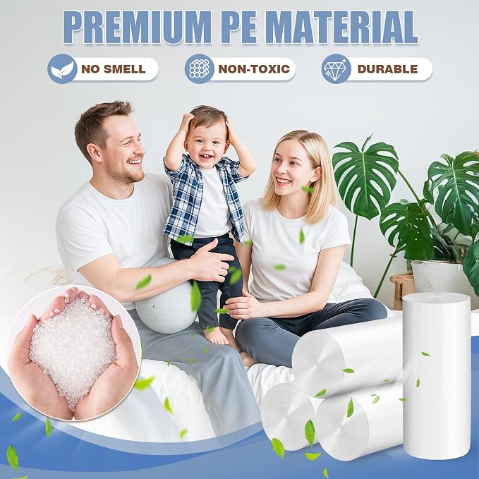 Small Trash Bags 4 Gallon - 100 Count 4 Gallon Trash Bag, Unscented Small Garbage Bags Bathroom Trash Bags, White 4 Gal Trash Can Liners