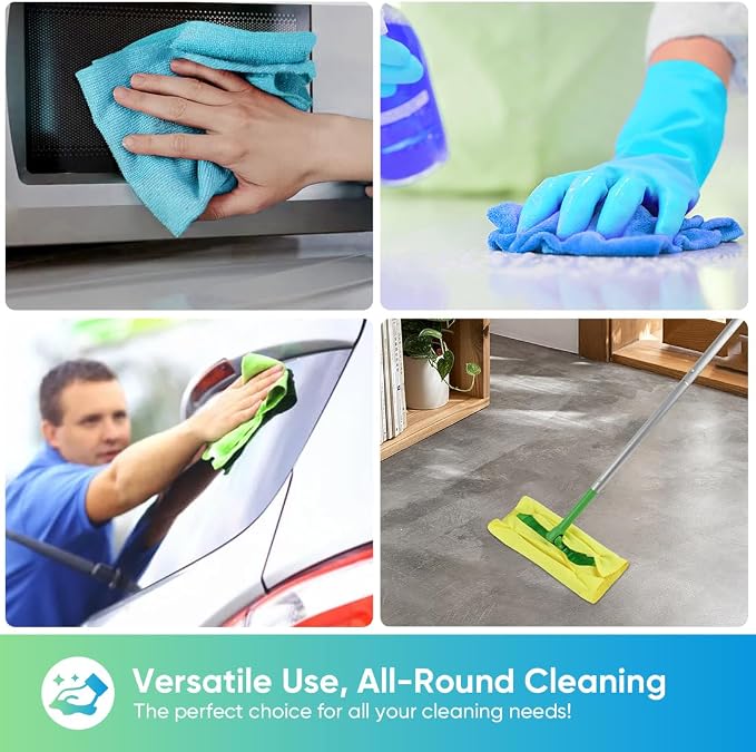 HOMEXCEL Microfiber Cleaning Cloth 600 PK, Towels for Cars, Shop Rags | Lint Free Cleaning Rags for House, Garage, Kitchen, Car Detailing, Shop Towels Bulk Scratch-Free, Absorbent, 11.5"X 11.5"