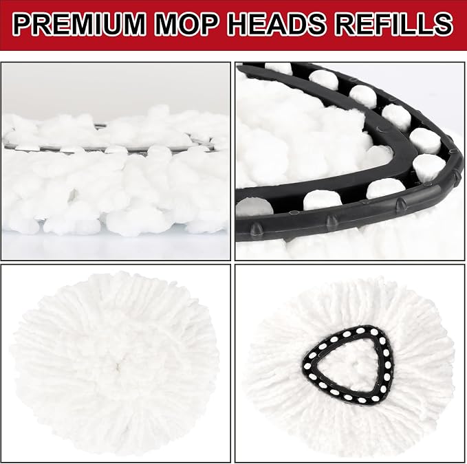 8 Pack Spin Mop Replacement Heads,100% Microfiber Mop Head,Deep Cleaning | Mop Heads Replacements Compatible with Cedar,360°Mop Replace Head for Floor Cleaning,Machine Washable & No Shedding