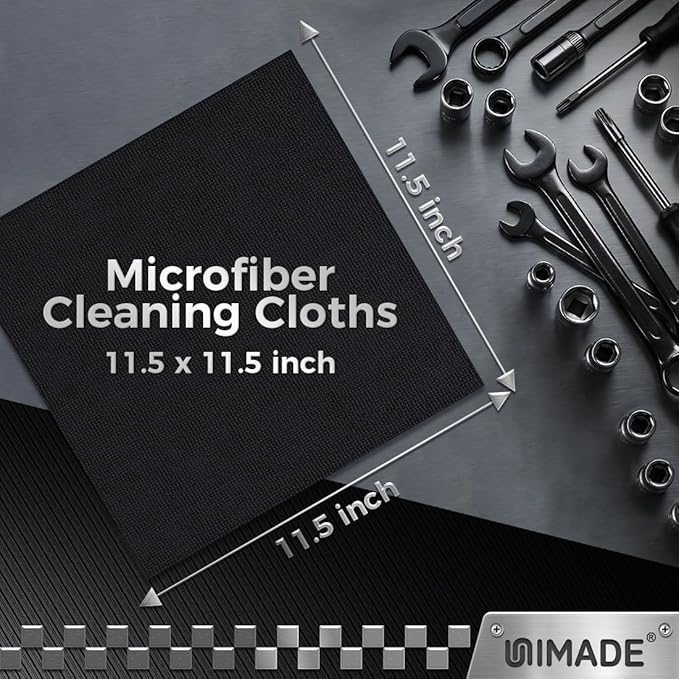 Microfiber Cleaning Cloth, 100 Pack Microfiber Towels for Cars | Commercial Grade Work Rags Bulk Detailing Cloth for Automotive Bar Mechanic Garage Housekeeping, 11.5"x 11.5", Grey