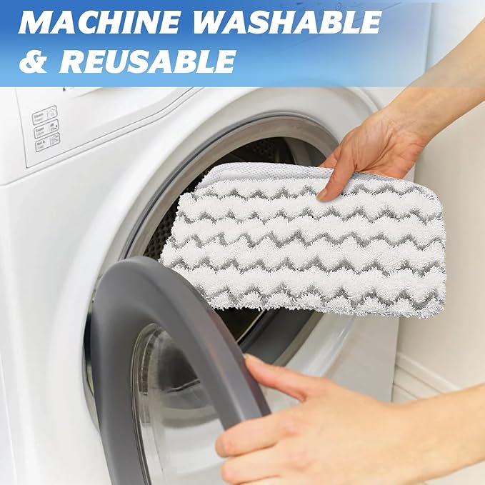 Tidy Monster 6 Pack Steam Mop Replacement Pads, Microfiber Floor Cleaning Pads Compatible with Steam Mops, Reusable Washable Mop Refills for Hardwood and Tile Floors