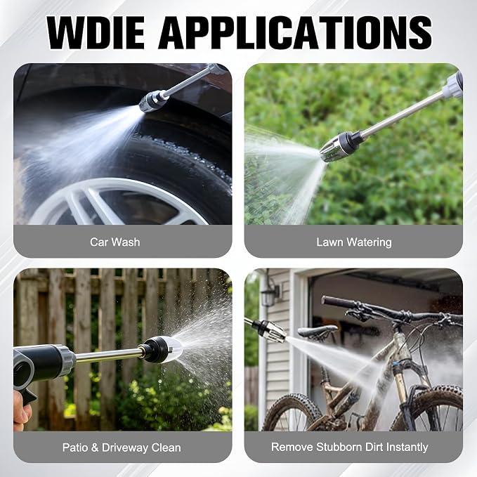 Turn Any Hose into A High Pressure Water Washer Jet, 2026 New Garden Hose Nozzle Heavy Duty, Multi Function Watering Sprayer for Patio/Car/Driveway Cleaning, Spray Nozzles for Garden Hose