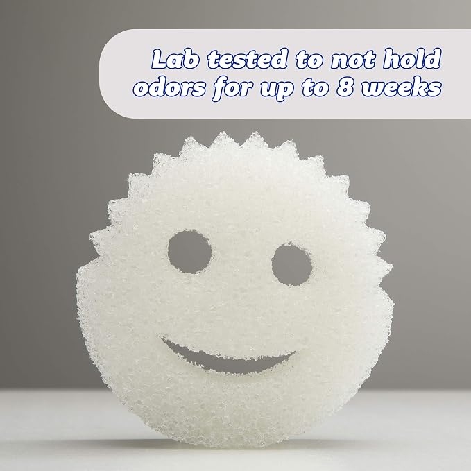 Scrub Daddy Sponge - Dye Free - Scratch-Free Scrubber for Dishes and Home, Odor Resistant, Soft in Warm Water, Firm in Cold, Deep Cleaning, Dishwasher Safe, Multi-use, 1ct (2 Pack)