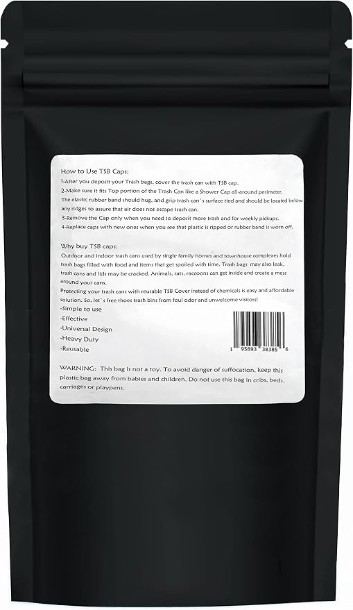 Trash Can Smell Eliminator Cover Odor Eliminating Bag Lemon Scented Durable Chemical Free 64 Gallon 3 Pack