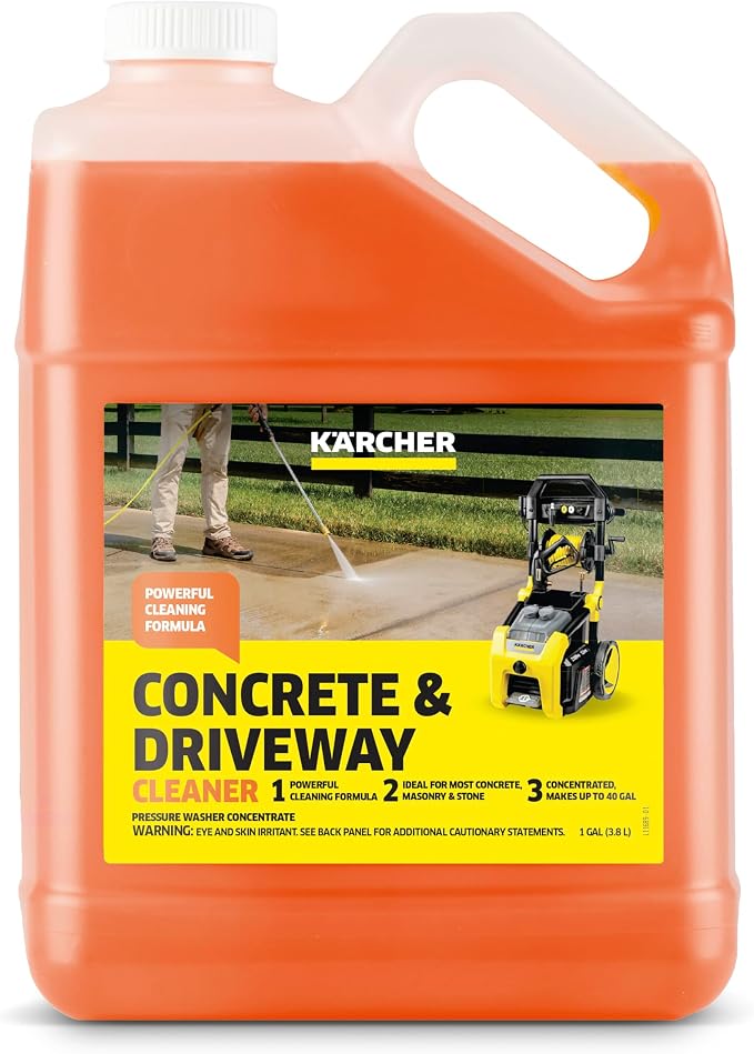 KÄRCHER Concrete & Driveway Cleaner for Pressure Washers, up to 40 Gal | Removes Dirt and Grime from Concrete, Brick, Masonry, and Stone, Highly Concentrated, Makes up to 40 Gal of Cleaner