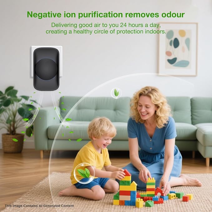 iDiskk 3 Pack Plug-in Negative Ion Air Purifier, air Ionizer for Odor Smoke | Remove Smoke & Pet Odors for Bedroom,Office,Kitchen,Filter-Free Maintenance Free,Ultra-Quiet Continuous Operation