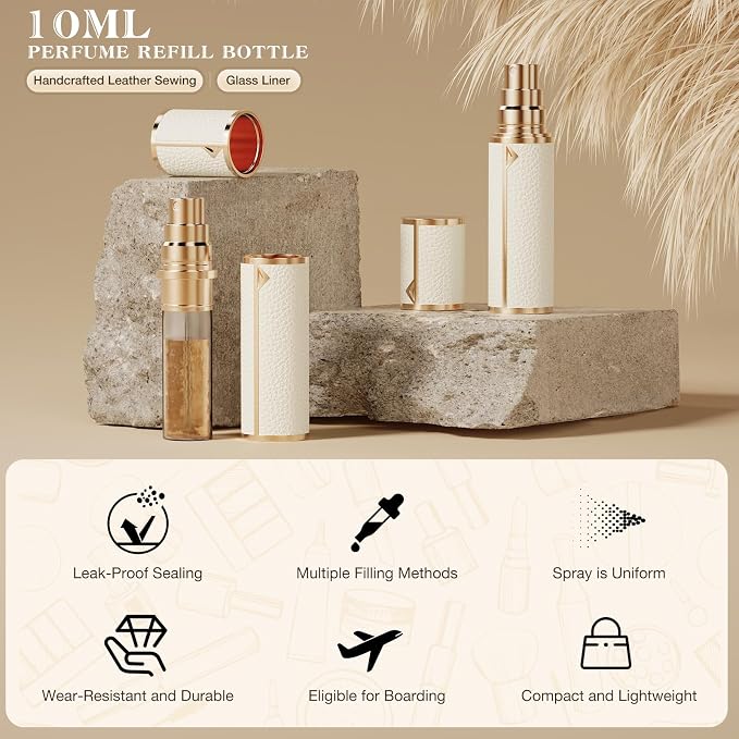 kuangre 10ml Atomizer Perfume Spray Bottle, Empty Cologne Dispenser, Portable Sprayer Travel Essentials for Many Scenes Gifts.