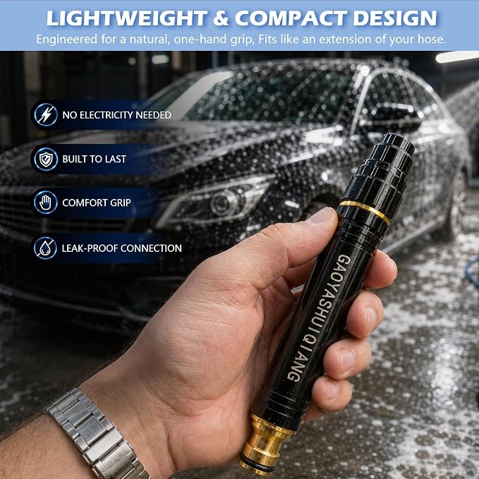 3Pcs High Pressure Hose Nozzle, 2026 New Garden Hose Nozzle, Washer Gun with 3 Spray Patterns, Power Washer Nozzle Attachment for Car & Patio Cleaning (3 PCS)