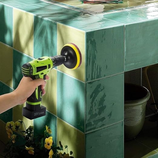 20 Pieces Scrub Pads Drill Power Brush Tile Scrubber Scouring Pads Cleaning Kit Including 2 Kinds of Abrasive Buffing Pads Replacement for Home Kitchen House Indoor Outdoor Cleaning (5 Inch)