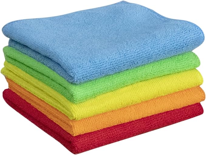Microfiber Cleaning Cloths,5 Pack,11.8"x11.8",Highly Absorbent Ultra Soft Dish Towels,Reusable Lint-Free Streak-Free Cleaning Towels,Cleaning Rags for Window Kitchen Car Home