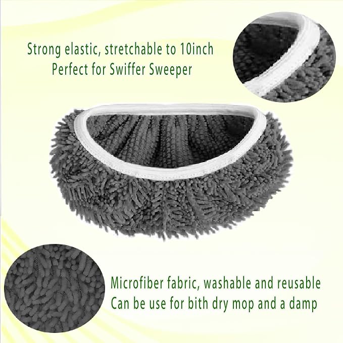 6pcs Reusable Microfiber Mop Pads for Swiffer Sweeper(Mop not Include) | Washable Refills Pads for Wet & Dry Sweeping Cloths Mop Head Replacement for Household Cleaning