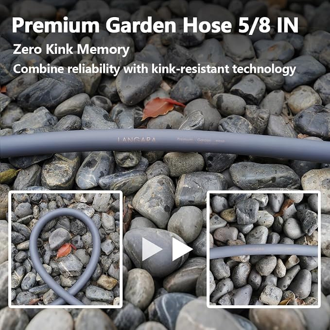 Heavy Duty Premium Garden Hose 150ft x 5/8", 300PSI Working, 1000PSI Burst, Hybrid Rubber Water Hose with Transparent Swivel Handle - Hot/Cold Water - Five Layered Braiding with Brass fittings (Grey)