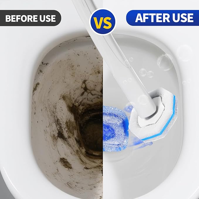 60PCS Toilet Bowl Cleaner Wand Refills Compatible with CLOROX. Disposable Toilet Brush Refills. Bathroom Cleaning. Disposable Toilet Bowl. High-Density Disposable Toilet Brush Scrubber