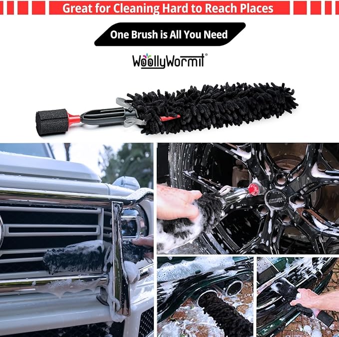 Wheel Cleaning Brush Car Detailing Kit - Rim Brush, Lug Nuts and Wheel Cleaner Brush Car Wash Kit -Tire Brushes for Cleaning Rims - Car Cleaning Supplies and Rim Cleaner Brush Set