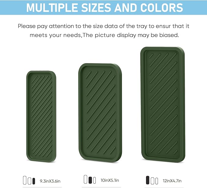 Silicone Sponge Holder, Kitchen Sink Organizer Tray（Green） | Sponge Caddy Dish Soap Holder, Scrubber, Soap Dispenser, Scouring Pad