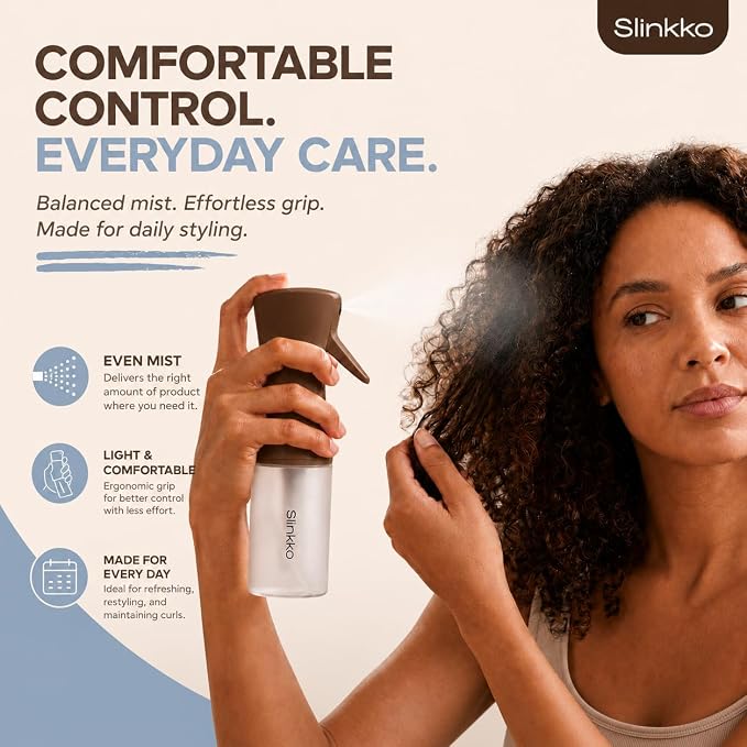 Mist Continuous Spray Bottle 150ml, Smoked Cocoa | Ultra Fine Continuous Mist, Leak Resistant, Refillable, For Styling, Plants & Cleaning, Ergonomic Design