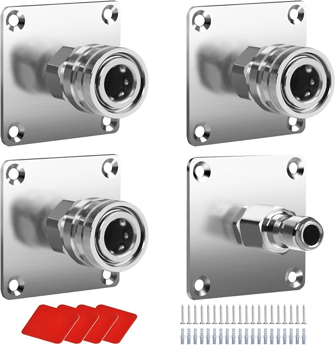 4 Sets Foam Cannon Holder, 1/4" Quick Connect Pressure Washer Holder | Automatic Foam Cannon Mount, Stainless Steel Pressure Washer Nozzle Tip Holder for Foam Accessory Tool Holder, Easily Install