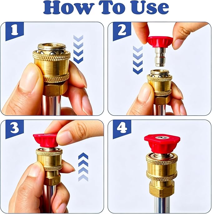 High Pressure Power Washer Wand for Garden Hose - 2026 Upgraded Water Jet Nozzle with 3 Spray Tips, Heavy Duty Brass Connector for Car Wash, Patio, Driveway, and Deck Cleaning (1pc)