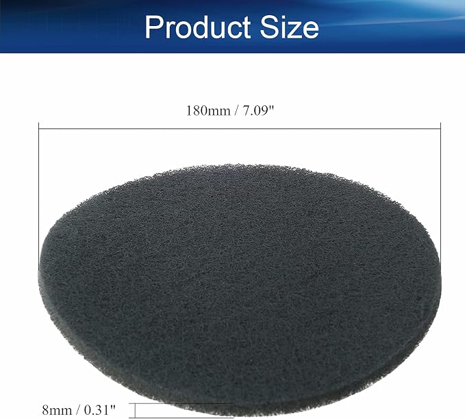 Auniwaig 1200-Grits 7 Inch Scrubber Scouring Pads Gray-Multipurpose, Drill Scuffing Disc Hoop and Loop Surface Conditioning Disc 6pcs