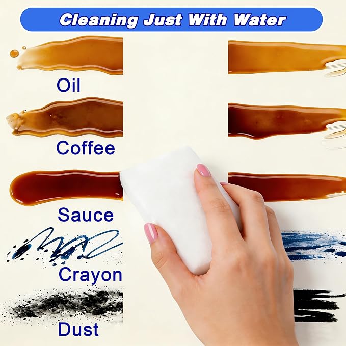 100 Pack Magic Cleaning Sponge Erasers, Non-Scratch Melamine Sponges Bulk | Just Use Water Multi-Surface Melamine Foam Cleaning Scrubber Pad Sponges for Wall Shoes Bathtub Door Shower Bathroom Kitchen