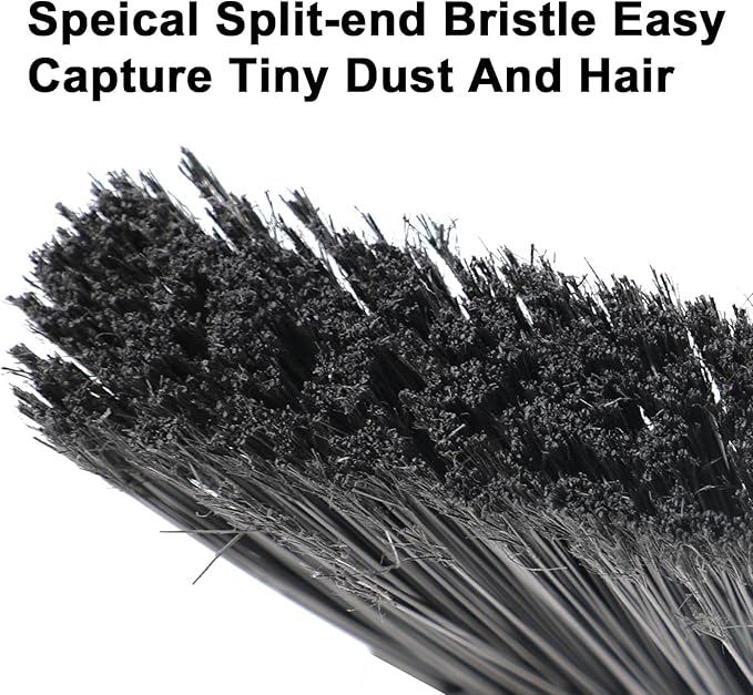 Heavy Duty Black Angle Broom with Long Handle - 4 Pack | Versatile indoor/outdoor sweeping, for courtyard/garage/sidewalk/kitchen/lobby/canteen, durable & efficient