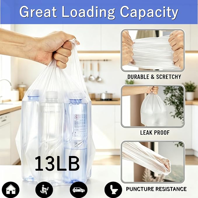 4 Gallon Trash Bags, 230 Counts Flexible & Durable Small Garbage Bags 24 x 19" Extra Thick Sturdy Trash Bag, Unscented & Easy Tearing 4-6 Gal Can Bin Plastic Bags for Home Office Kitchen Bathroom