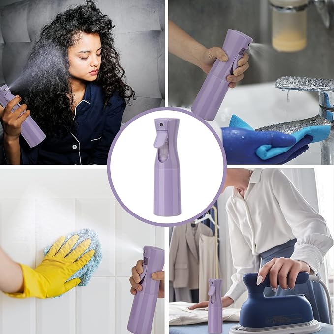 Spray Bottle for Hair (6.8OZ /200ML) Continuous Ultra Fine Mist Sprayer for Hair, Salons, Barber, Plants, Skin Care, Cleaning 1 Pack Purple
