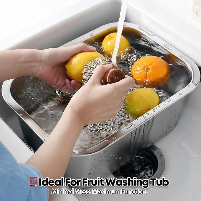 WAGENSTEIGER Portable Stainless Steel Washing-Up Bowl 10L (2.64 Gal), Large Multipurpose Dishpan for Kitchen Sink, Camping & Outdoor Dish Tub (Washing-Up Bowl)