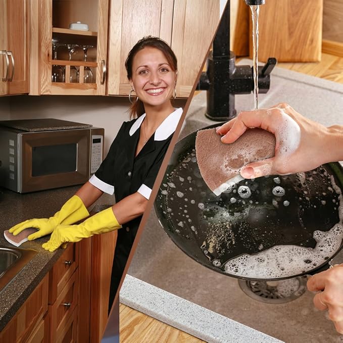 Orighty Non-Scratch Scrub Sponge, 24-Pack Sponges Kitchen Cleaning Sponges | Cellulose Scrubber Sponge for Kitchen Cleaning, Non-Stick Cookware, Washing Dishes, Bathroom, and Household