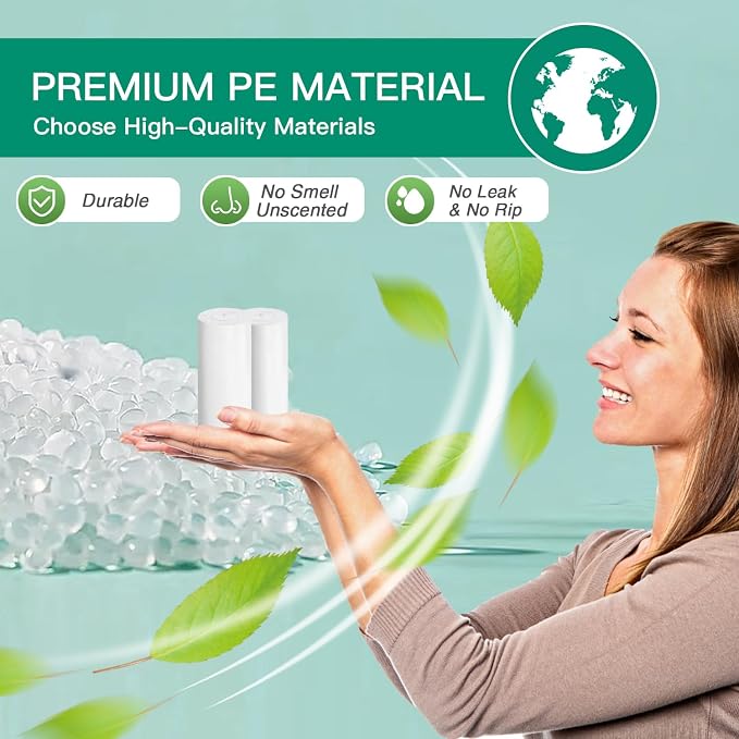1.2 Gallon Small Bathroom Trash Bags, 90 Count Mini Garbage Bags | Unscented Wastebasket Bag, Clear Trash Can Liners