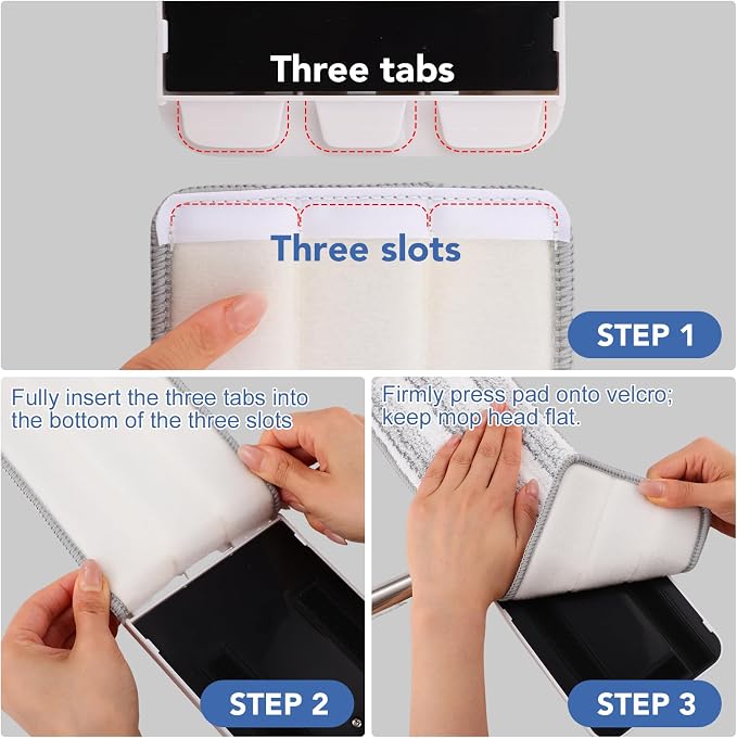10 Pack 13"×4.9" Mop Replacement Pads Compatible with JOYMOOP Flat Mop | Washable Microfiber Refills, Wet & Dry Cleaning, Fits Most 11-13 In Flat Mops, Safe For Hardwood, Tile, Vinyl & More