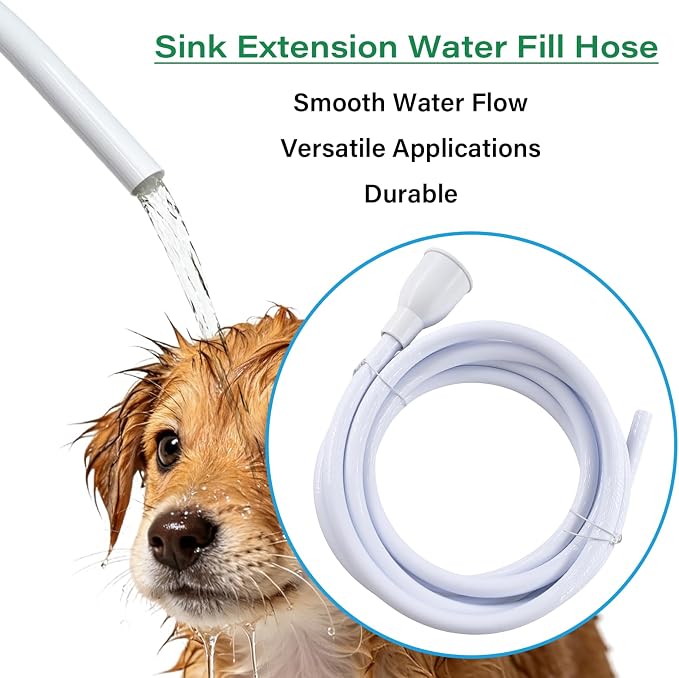 9.84FT/3M Sink Extension Hose,Sink Hose Adapter,Portable Water Transfer Accessories for Gardening, Watering, and Outdoor Cleaning with Adjustable Clamp